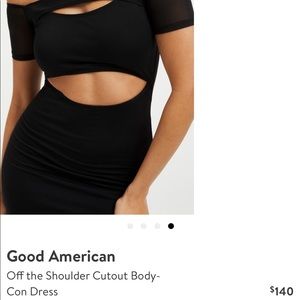 Off the shoulder cut our body con dress